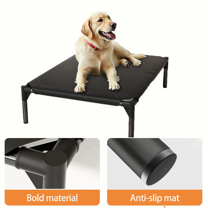 Suitable for Medium and Large Dogs;Breathable Elevated Dog Bed, Portable Elevated Pet Hammock with Breathable Mesh Fabric and a Durable Frame; Outdoor Pet Accessory Mat with Washable Mesh and Metal Frame;Premium Installation for Summer Ambiance